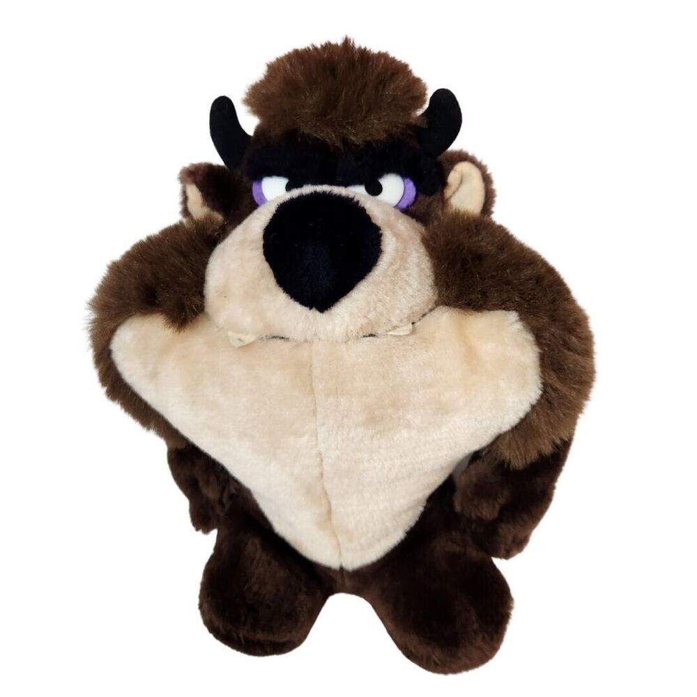 Warner Bros Taz Tasmanian Devil Stuffed Animal Plush Toy Carnival 1989 Vtg 11in
